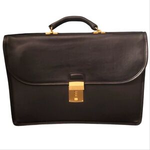Vintage COACH Diplomat Attache Black Leather Briefcase/Messenger Bag